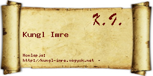 Kungl Imre névjegykártya